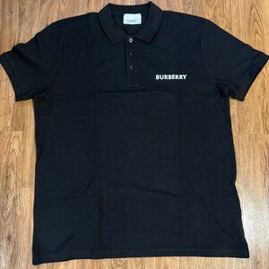 Custom Burberry TB Logo Polo Black Shirt Men's US M/L EU Size 50-52 XXL